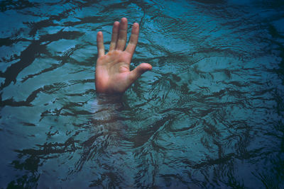 Person swimming in pool