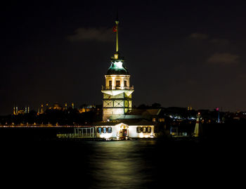 Illuminated city at night