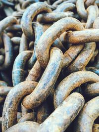 Full frame shot of rusty chain