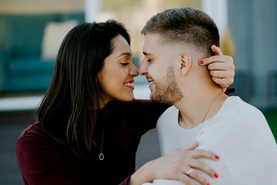 Young couple kissing