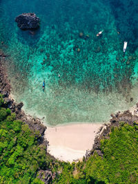 High angle view of beach