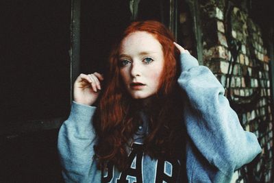 Close-up portrait of young woman