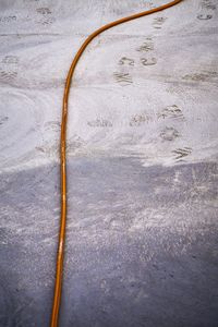 High angle view of pipe on road