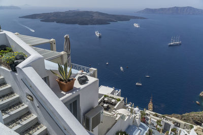 High angle view of sea against sky