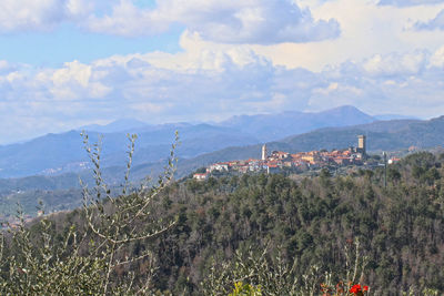 Panoramic view of townscape against sky