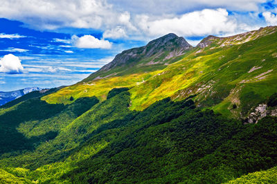 Cusna mountain peak aerial panorama landscape, appennino reggio emilia, italy