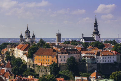 View of town against sky