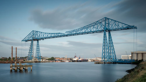 Middlesbrough transporter bridge at sunrise. 