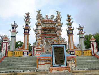 Low angle view of traditional building against sky