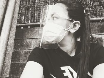 Portrait of beautiful young woman during pandemic