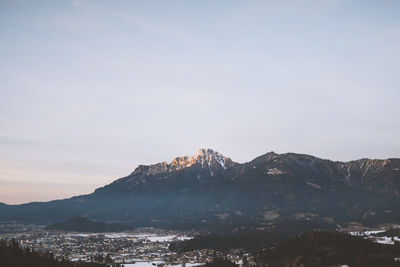 Scenic view of mountains against sky