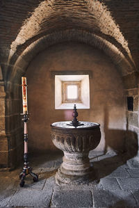 Water fountain in old building