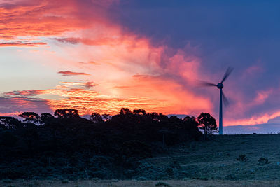 Scenic view of silhouette landscape against sky during sunset