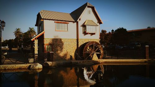 Reflection of buildings in water