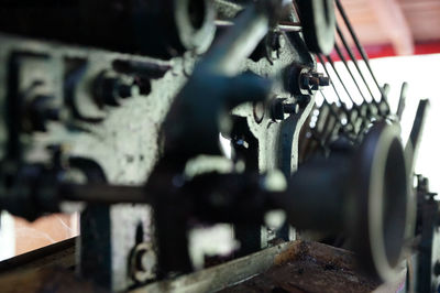 Close-up of rusty machine part