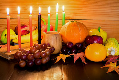 Close-up of fruits on table