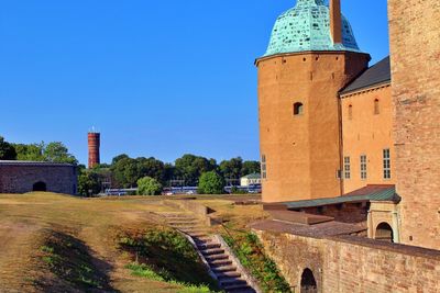 View of fort against blue sky