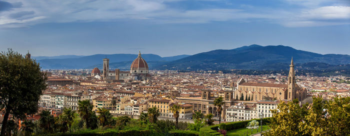 Panorama of the beautiful city of florence from michelangelo square