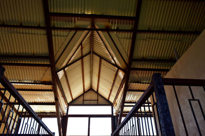 Low angle view of skylight in building