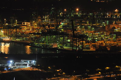 Illuminated city at night