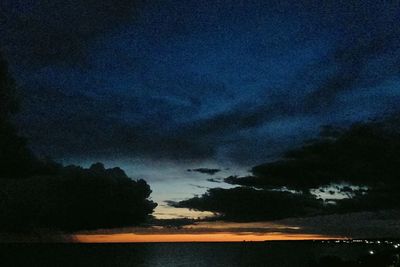 Scenic view of dramatic sky over sea