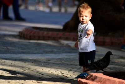 Boy looking at camera