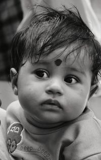 Close-up portrait of cute baby