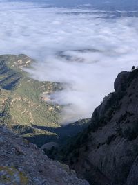Scenic view of volcanic landscape against sky