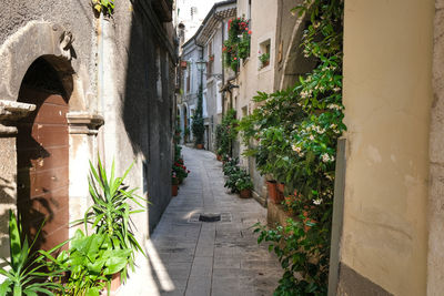 Alley of the medieval town of pacentro in abruzzo italy