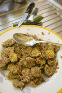 Close-up of bread in plate