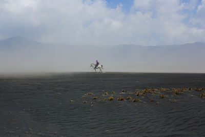 Scenic view of sea of sand in bromo, indonesia 