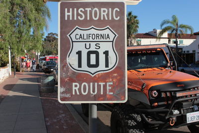 Close-up of information sign