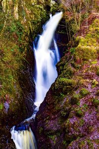 Scenic view of waterfall