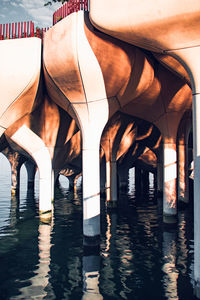 Bridge over river against sky