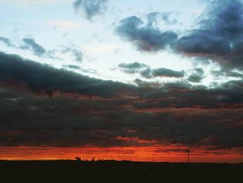 Scenic view of dramatic sky during sunset