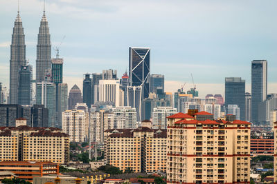 View of skyscrapers in city