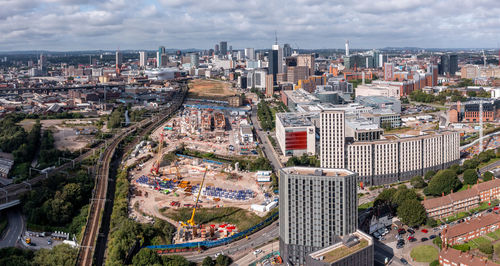 High angle view of cityscape