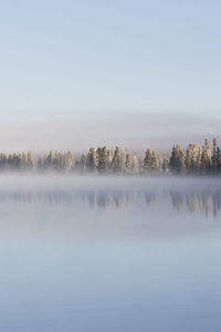 Scenic view of lake against clear sky