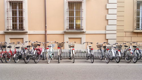 Bicycles parked in front of building