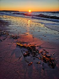 Scenic view of sea during sunset