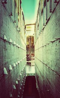 Narrow alley along buildings