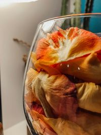 High angle view of orange on table