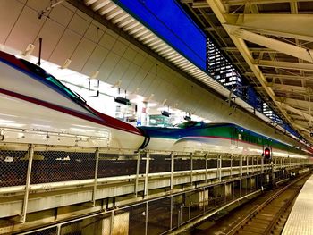 Train at railroad station platform