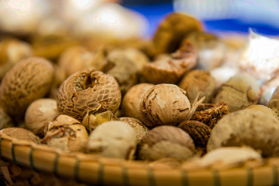 Close-up of wicker basket in store