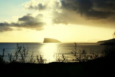 Scenic view of sea at sunset