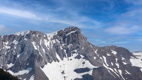 Blick auf gebirgskette in den schweizer alpen