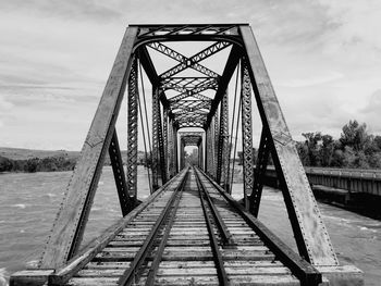 Bridge over river against sky