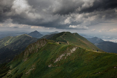 Scenic view of mountains against sky