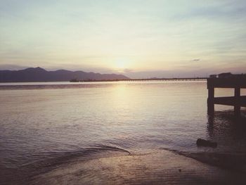 Scenic view of mountains at sunset