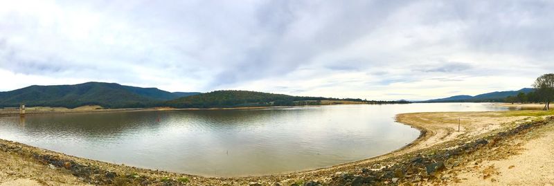 Panoramic view of lake against sky